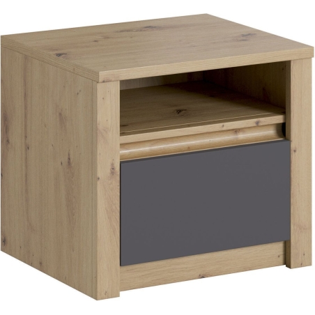 Bedside table SN Malta oak artisan/smooth grey Gała Meble