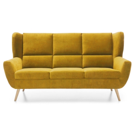 Gala Tkaniny Gr.C+ - Nordic 129, kolor - odcienie żółtego, Gala kolorystyka nozek bez chrom - Buk natura