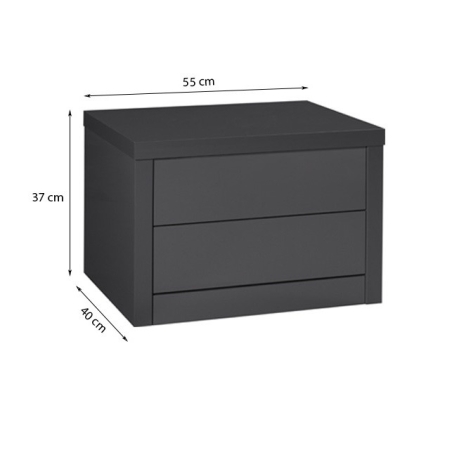 Cezar bedside table black