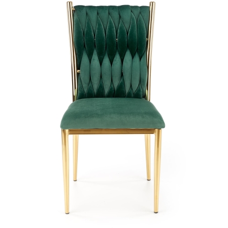 K436 dark green chair with golden legs Halmar