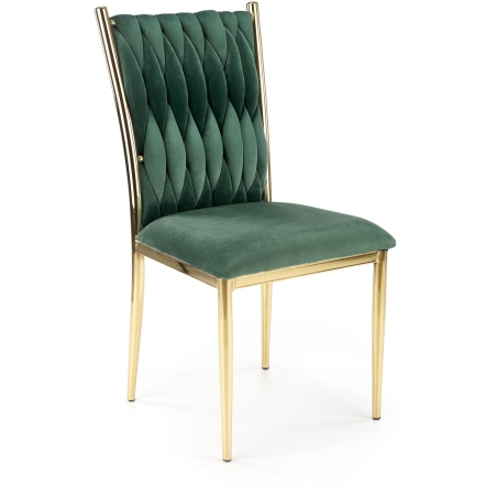 K436 dark green chair with golden legs Halmar