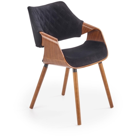 K396 walnut / black chair Halmar