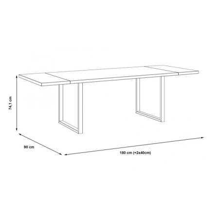 Unfolded table + extension system TBLT483-C826 Forte