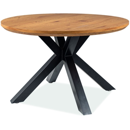 Ritmo oak black legs round table 120 Signal