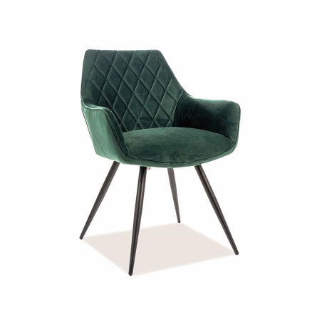 Linea Velvet Chair Black Frame Green Bluvel 78 Signal
