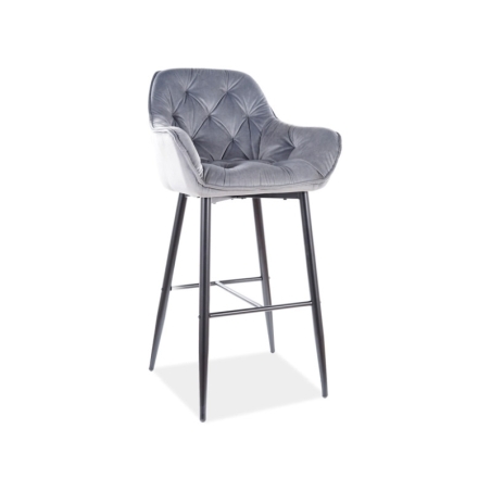 Cherry H-1 Velvet grey Bluvel 14 hocker